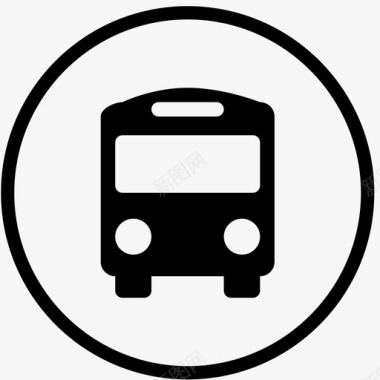 公交地铁标识公交车车站图标