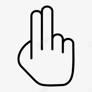像手和手势两个手指指向手手势图标图标