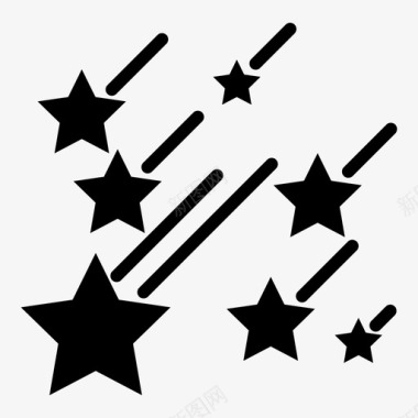 流星夜空星辰图标图标