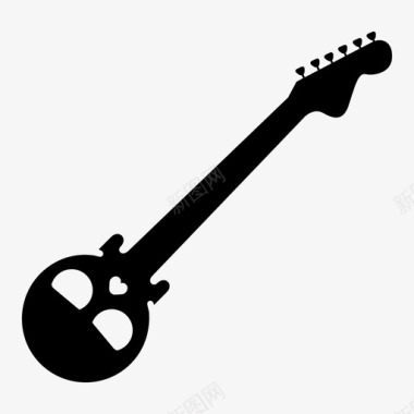骷髅吉他死亡金属电吉他图标图标