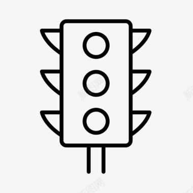红绿灯十字路口道路行车图标图标