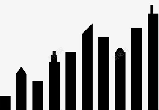 峰会城市摩天大楼峰会开放数据智慧城市图标图标