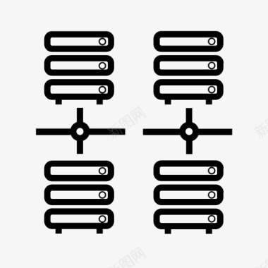 全国网络分布数据库服务器大数据通信图标图标