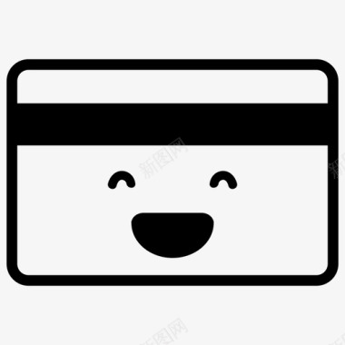 快乐的小孩快乐信用卡借记卡表情符号图标图标