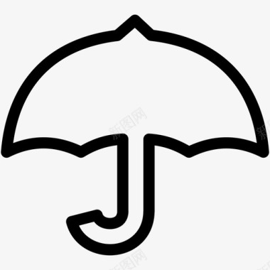 雨水雨伞海滩防护图标图标