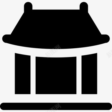 中国庙宇建筑中国新年图标图标