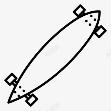 长板甲板滑板图标图标
