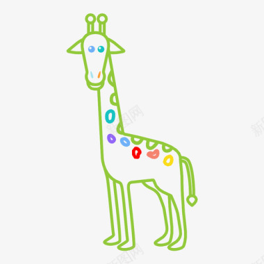 长颈鹿动物可爱图标图标