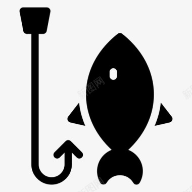 鱼活动钩图标图标