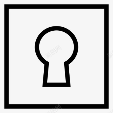 安全锁孔锁孔锁定保护图标图标