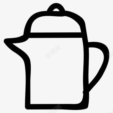 手绘壶咖啡饮料图标图标