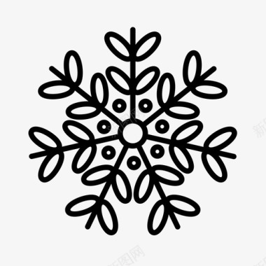 冬天的雪花雪花阿尔卑斯山圣诞节图标图标
