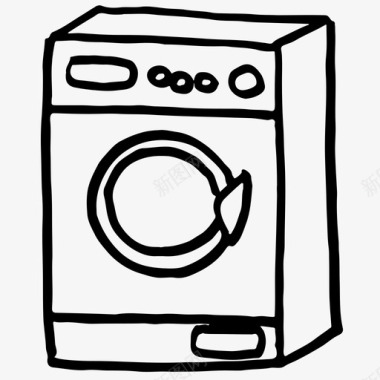 洗衣机电器手绘图标图标