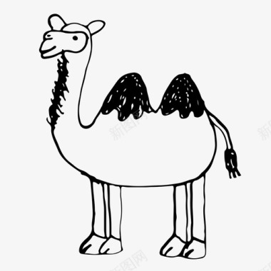 骆驼动物手绘图标图标