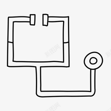 医生工作站听诊器医生健康图标图标