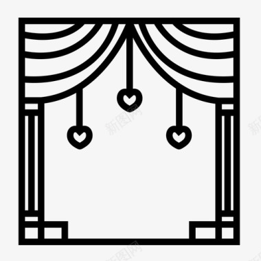 结婚素材结婚拱门婚礼拱门庆典图标图标