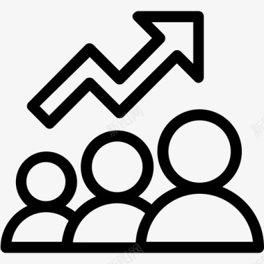 线矢量素材技术价值市场成熟度人才增长图标图标