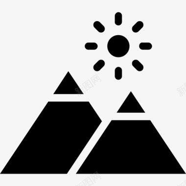 太阳山风景金字塔雕文图标图标