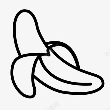 去皮香蕉食品水果图标图标