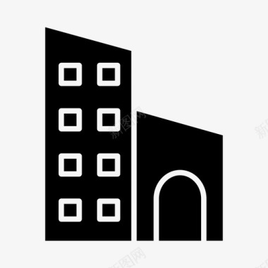 立方体建筑城市砖混凝土图标图标