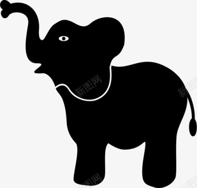大象动物小象图标图标