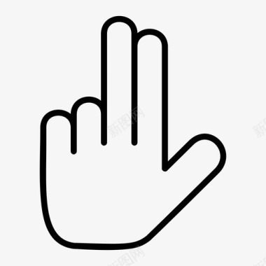 像手和手势两个手指指向手势手图标图标