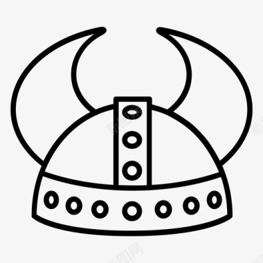 logo维京勇士头盔帽子角图标图标