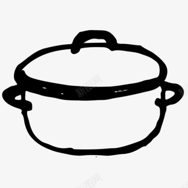 锅盘子手绘图标图标