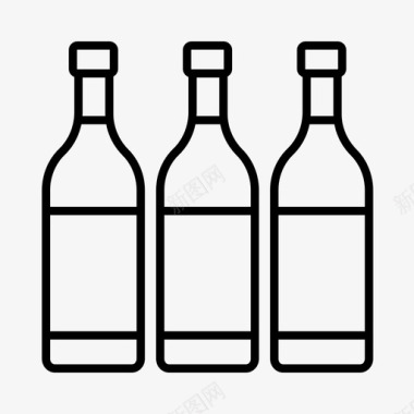 酒庄酒保酒瓶图标图标