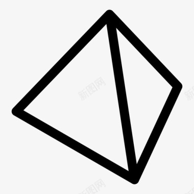 四面体三维几何形状图标图标
