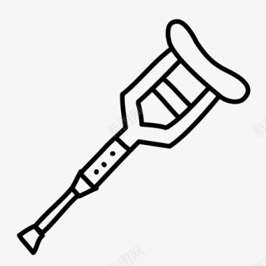 拐杖手绘拐杖卫生图标图标