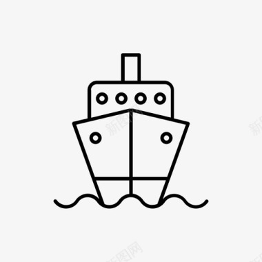 港口船邮轮图标图标