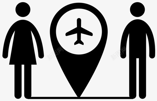 旅行日期飞机情侣图标图标