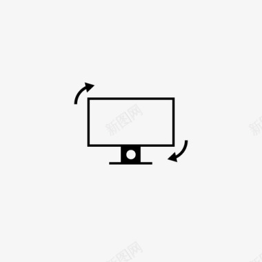 我爱电视旋转监视器计算机显示器图标图标
