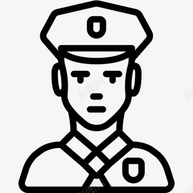 男警官工作职业图标图标