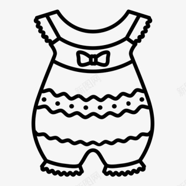 婴儿连体衣衣服女孩图标图标