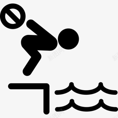 禁止跳水禁止人游泳池规则图标图标