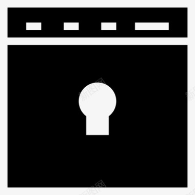 公共信息标志安全标志浏览器锁钥匙孔保护图标图标