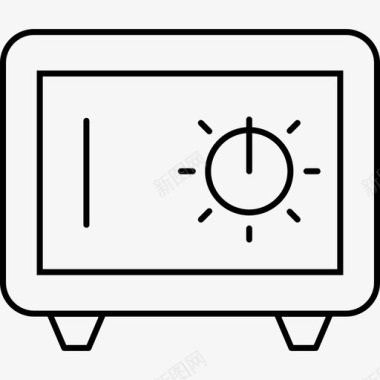 蓝色保险箱保险箱细线图标图标