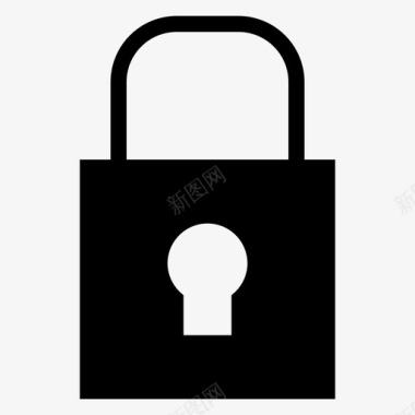 公共信息标志安全标志锁私有保护图标图标