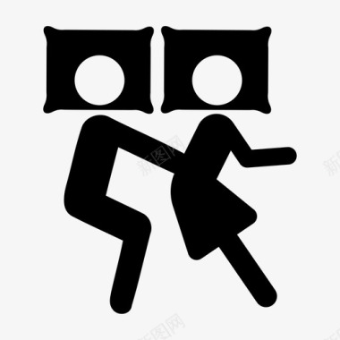 一对夫妇在床上爱性图标图标