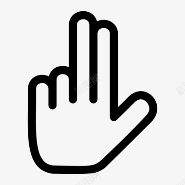 两个手指指向手势图标图标