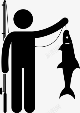钓鱼捕鱼休闲娱乐图标图标
