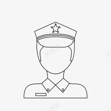 警察职业警官图标图标