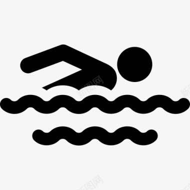男子游泳户外活动满负荷图标图标