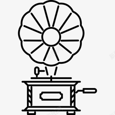 怀旧留声机留声机乐队乐器图标图标