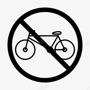 禁止自行车禁止横穿交通标志图标图标