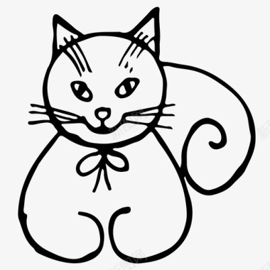 手绘猫掌猫动物手绘图标图标
