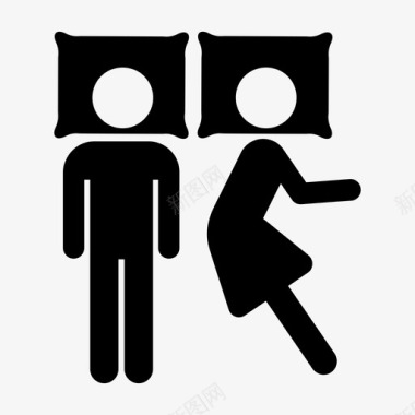 夫妇一对夫妇在床上爱性图标图标