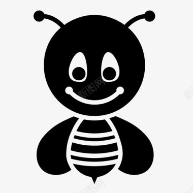 可爱蜜蜂图标蜜蜂养蜂卡通图标图标